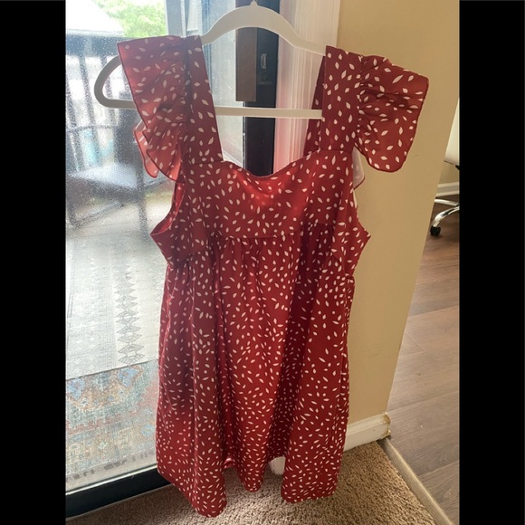 TOLENY Loose Ruffle Sleeveless Mini Dress Babydoll Swing Boho Dress with Pockets - Picture 2 of 3